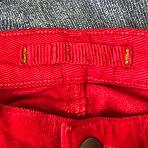 J Brand Zoey Pant Womens 25 Great Red Skinny Corduroy Ankle Zip Stretch Low Rise - Picture 6 of 13